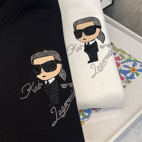 欧洲站老佛爷男士卫衣高端轻奢潮牌秋冬新款时尚简约纯棉上衣加绒 - 图2