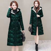 Han all clothes sheen cotton padded jacket bright face free of washing superior down cotton clothes Girl 2023 winter dress thickened with cap cotton clot