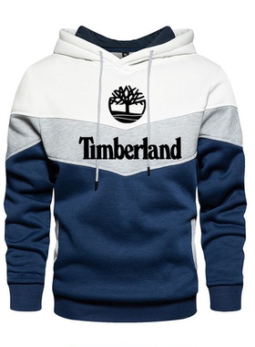 Men's color blocking hooded simple sweater男拼色连帽简约卫衣