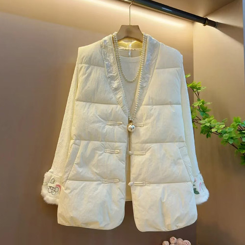 胖mm秋冬加厚马甲套装显瘦遮肉长袖加绒打底衫保暖遮肚上衣两件套 - 图1