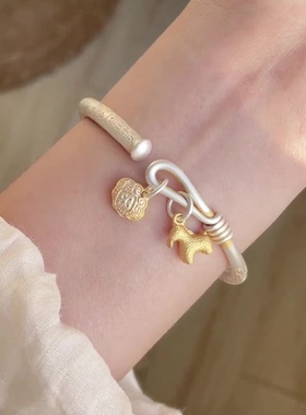 新中式马上有钱小马手镯女