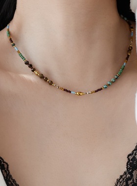 天然石青金石手工串珠项链