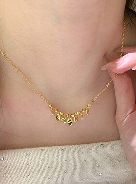 沙金小金片吊坠项链女配饰