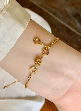 ab链路路通罗马钛钢手链女经典