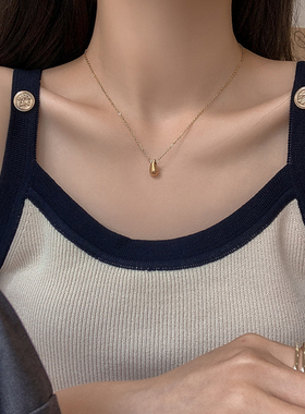 钛钢小水滴项链女轻奢小众高级感