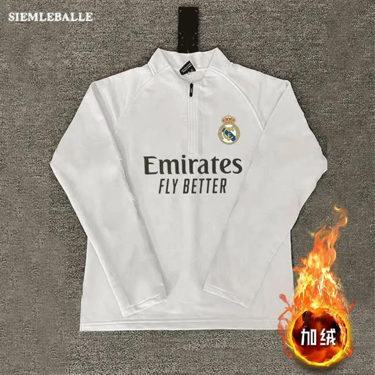 2425巴萨皇马训练服男透气高弹力足球紧身衣运动跑步健身速干长袖 - 图0