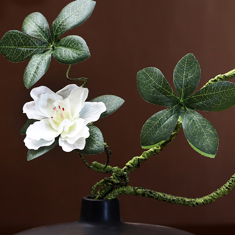 新中式仿真花创意花瓶绿植插花日式茶室茶几禅意摆件桌面假花装饰 - 图3