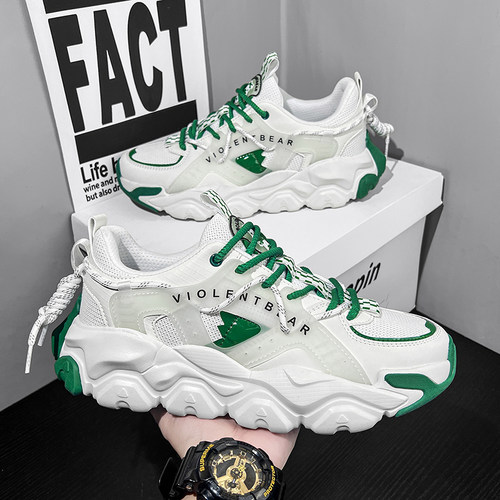 暴力熊官方正品新款休闲透气男鞋情侣时尚轻奢老爹鞋女潮鞋B1010 - 图1