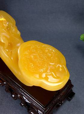 天然玉石新中式如意摆件客厅玄关办公室高端开业乔迁装饰品玉如意