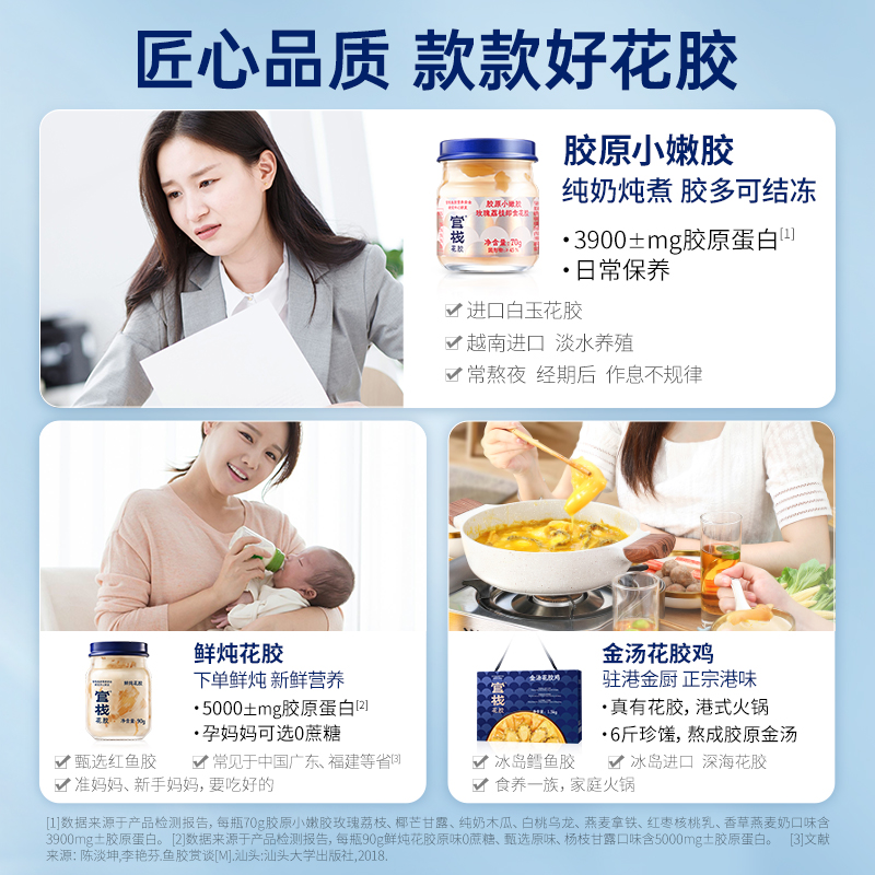 【u先试用】官栈即食花胶尝鲜装补品滋补鱼胶70g*1瓶 - 图3