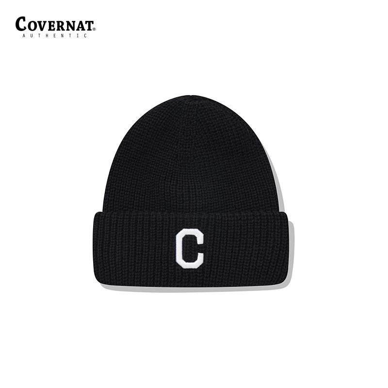 Covernat针织毛线帽春季休闲百搭防寒男女韩版潮流时尚帽子小C标