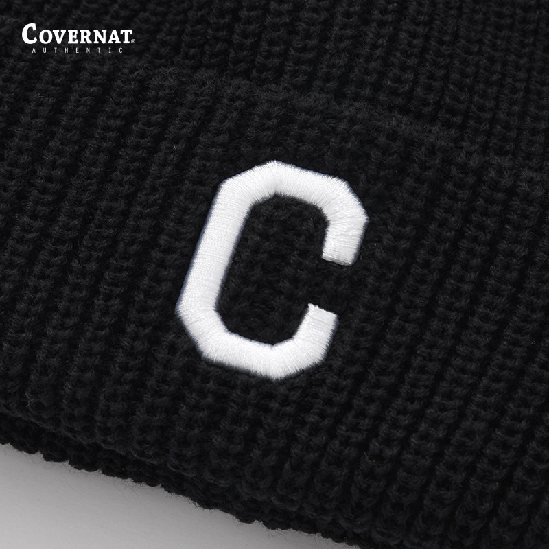 Covernat针织毛线帽春季休闲百搭防寒男女韩版潮流时尚帽子小C标