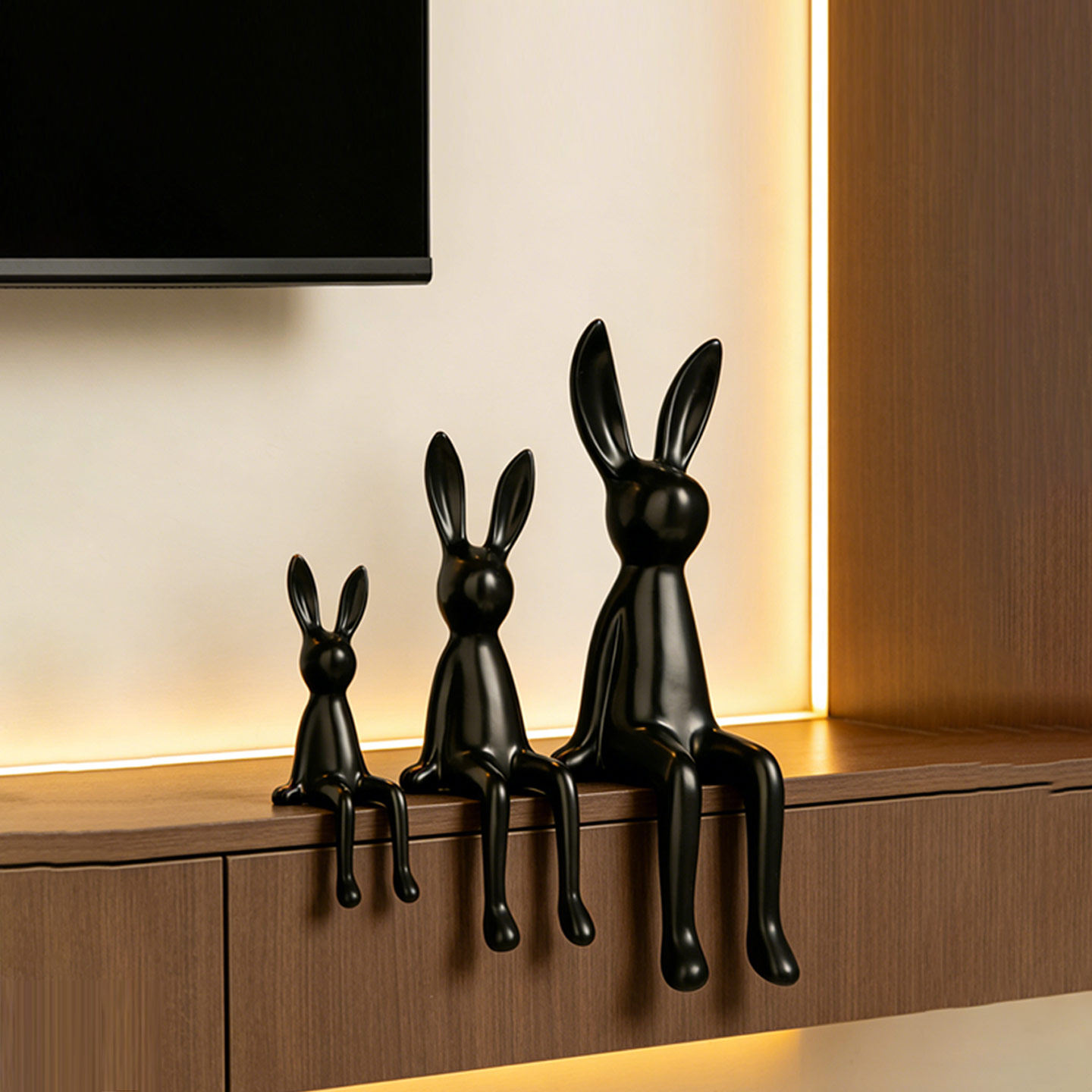 坐姿兔子电视柜装饰摆件轻奢高档客厅酒柜桌面家居高级感小众饰品,淘宝优惠券,粉丝福利购,淘宝优惠卷