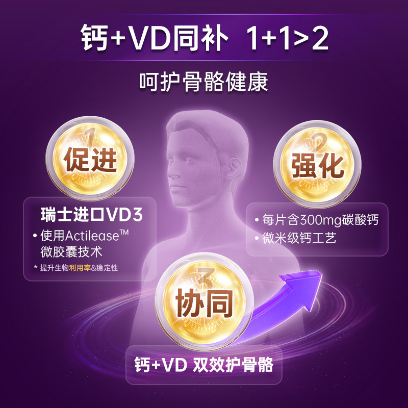 钙尔奇碳酸钙d3微米钙咀嚼片孕妇成人中老年儿童维生素D钙片正品