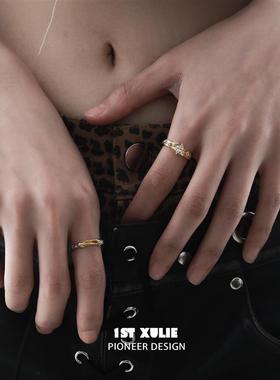 纯银引力情侣对戒原创小众设计高级食指开口戒指2025新款