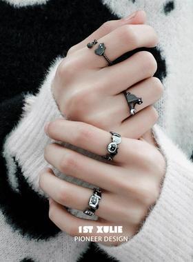 夜猫子情侣对戒纯银原创小众设计高级开口戒指2025新款