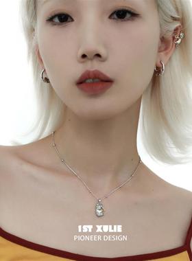 可爱猫咪纯银项链不掉色原创小众设计高级锁骨链2025新款