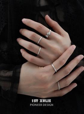 纯银素圈戒指小众设计冷淡风高级感开口食指戒百搭不掉色