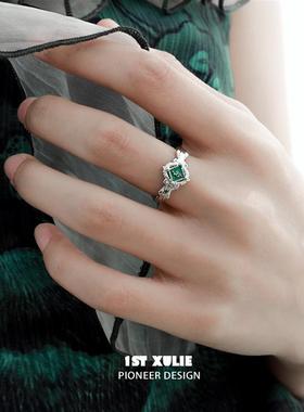 原创纯银戒指蛇形原创小众设计斯莱特林蛇院开口食指戒