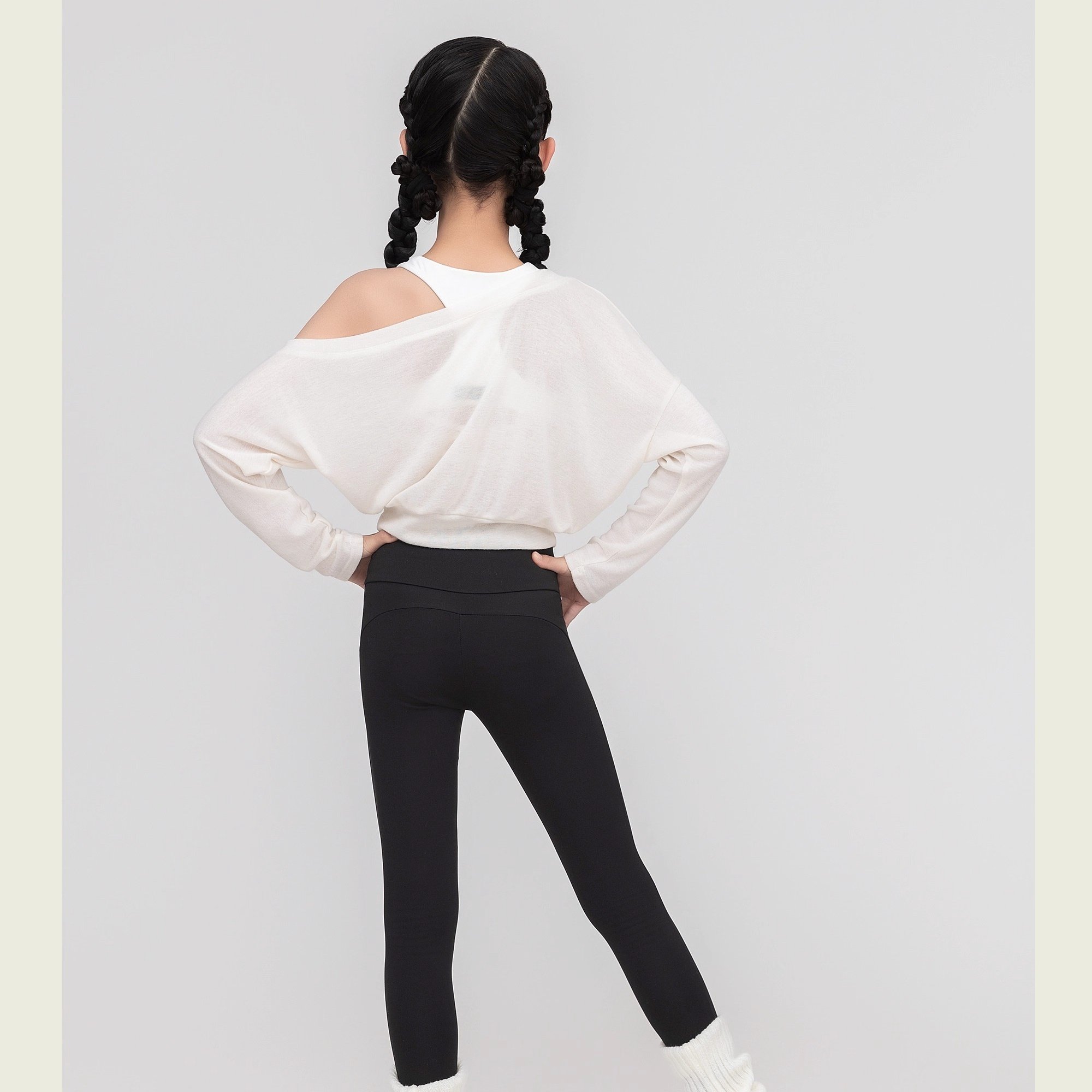 2026冬季新拉丁舞服女童斜肩透视上衣V腰瑜伽裤打底裤背心三件套,淘宝优惠券,粉丝福利购,淘宝优惠卷