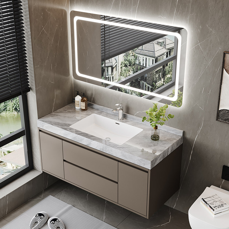 卫浴岩板无缝盆浴室柜组合实木多层现代简约洗手盆洗脸盆柜洗漱台,淘宝优惠券,粉丝福利购,淘宝优惠卷