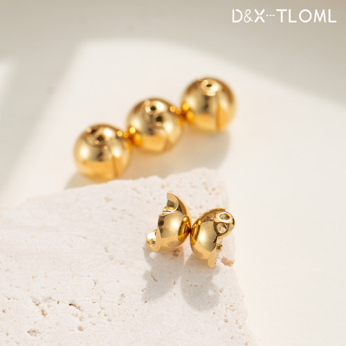 东夏饰品 316钛钢精抛侧开口磁吸扣 真空电镀18K镜面凹槽式磁力扣 - 图0