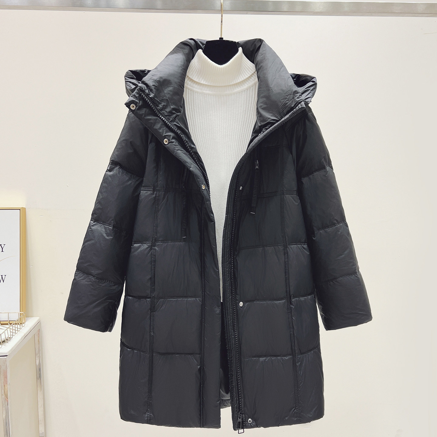 超好看黄色中长款连帽面包羽绒服女爆款2025冬季新款加厚保暖外套,淘宝优惠券,粉丝福利购,淘宝优惠卷