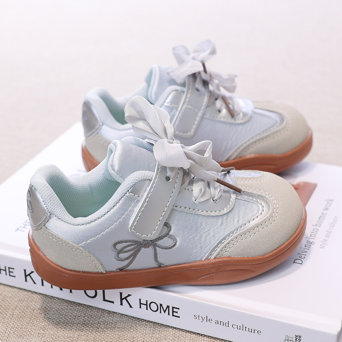 女童板鞋小童德训鞋2026新款春季蝴蝶结儿童鞋子软底防滑休闲鞋,淘宝优惠券,粉丝福利购,淘宝优惠卷