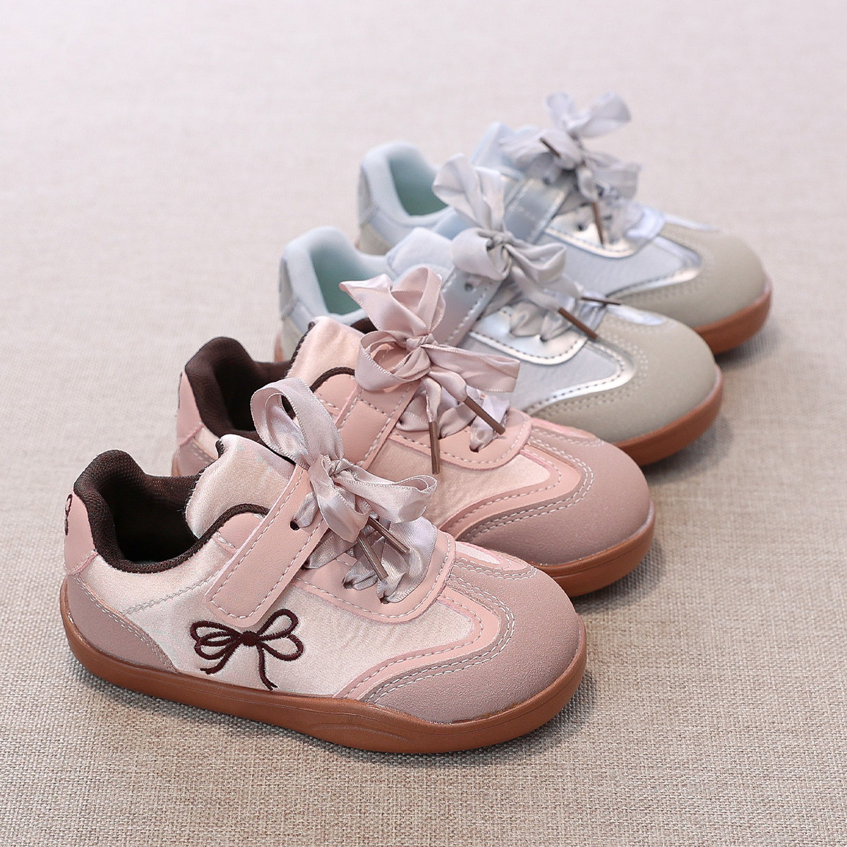 女童板鞋小童德训鞋2026新款春季蝴蝶结儿童鞋子软底防滑休闲鞋,淘宝优惠券,粉丝福利购,淘宝优惠卷