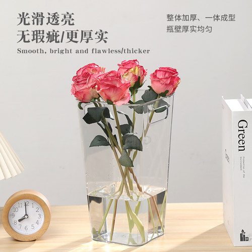 亚克力透明醒花桶花店专用养花桶家用鲜花大号法式塑料装深水花瓶 - 图1