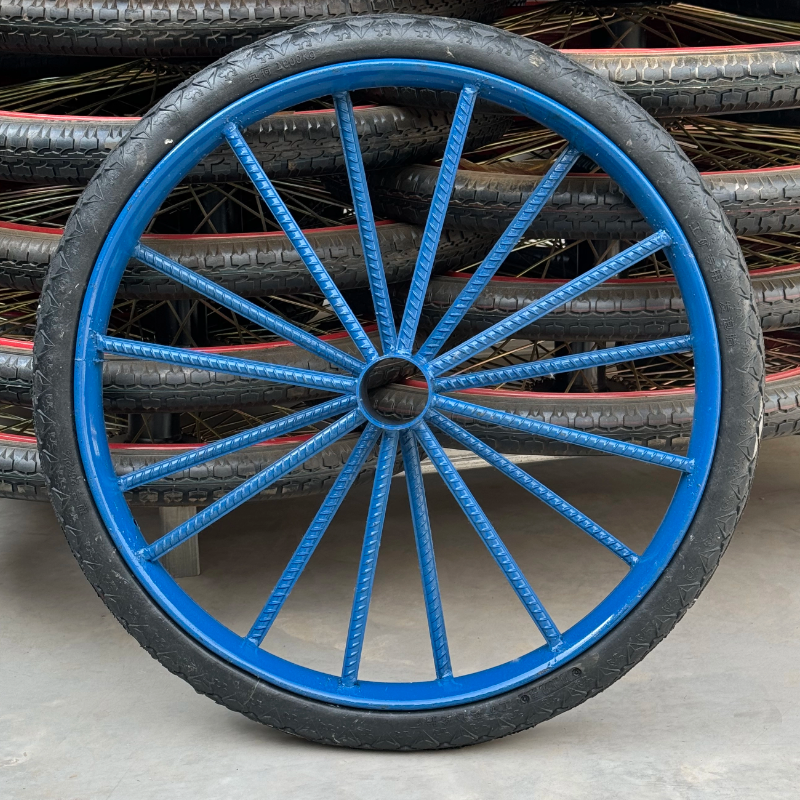 手推车轮26X21/2钢圈加重实心轮耐用车轱辘脚超厚工地车板车灰 - 图2