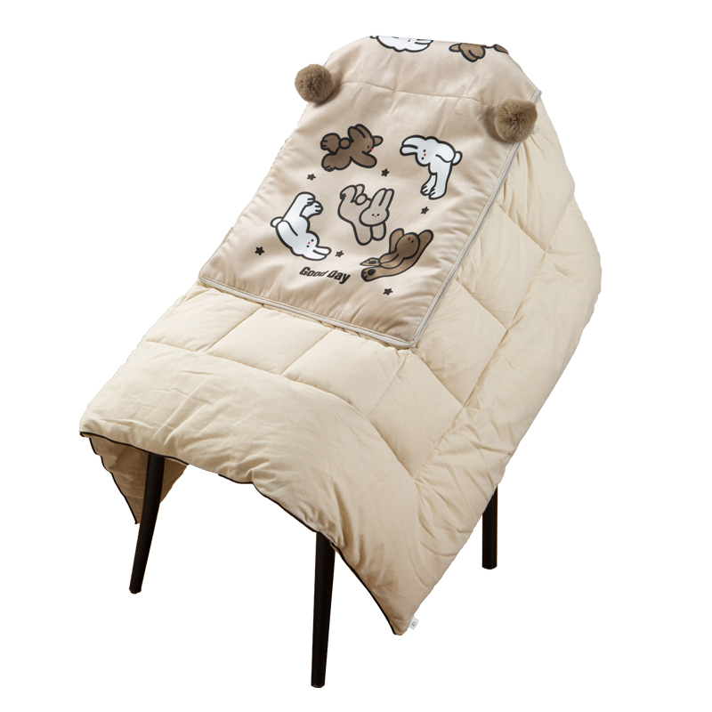 线条小兔抱枕被子两用二合一抱枕毯办公室午睡车载车用加厚靠枕被 - 图3