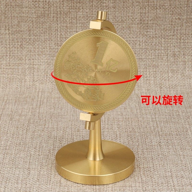 福缘铜店【壹亿小目标】黄铜一个亿转转客厅办公室桌面旋转摆件、,淘宝优惠券,粉丝福利购,淘宝优惠卷