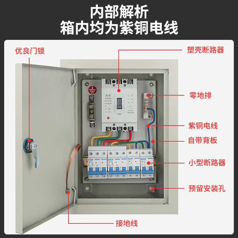 成套家用配电箱380V工地厂房三相四线全套电箱户外落地开关控制柜