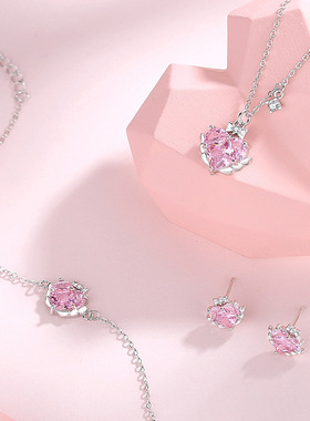 守护甜心手链女粉钻爱心