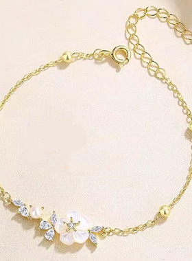 简约山茶花手链女生轻奢小众