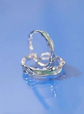 涟漪情侣戒指一对小众潮