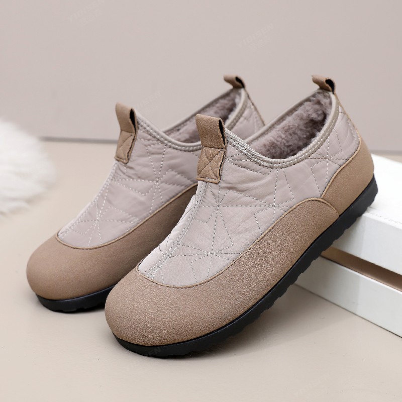 意迪森明星同款女冬季一脚蹬妈妈鞋子软底时尚雪地靴防滑百搭短靴 - 图3