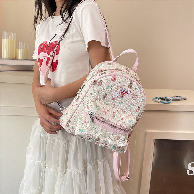 甜美少女可爱双肩包包女2025新款韩国网红款背包学院大容量旅行包,淘宝优惠券,粉丝福利购,淘宝优惠卷
