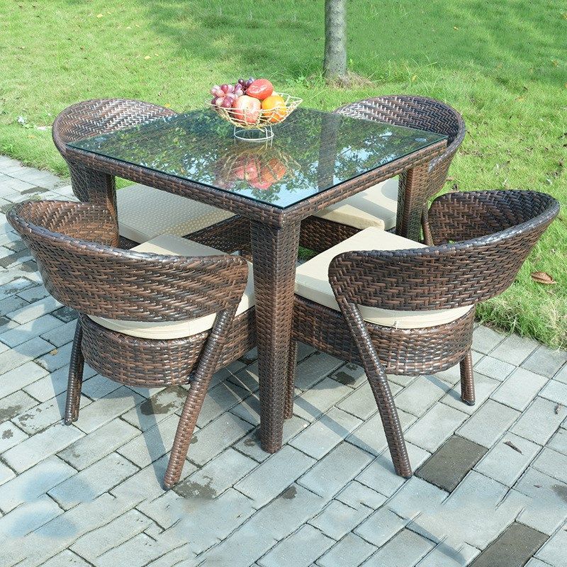 户外桌椅藤椅五件套 室外藤编餐桌椅组合 阳台庭院花园茶楼桌椅,淘宝优惠券,粉丝福利购,淘宝优惠卷