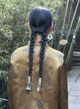 新中式民族风流苏大号发尾扣盘发发饰双马尾头饰国风写真拍照道具