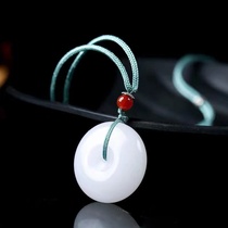 Xinjiang and Tian Baiyu Ping An Pendant Pendant Pendant male and female Jade Necklace Jade Necklace Jade Accessories Hang Pendant Ornament Natural