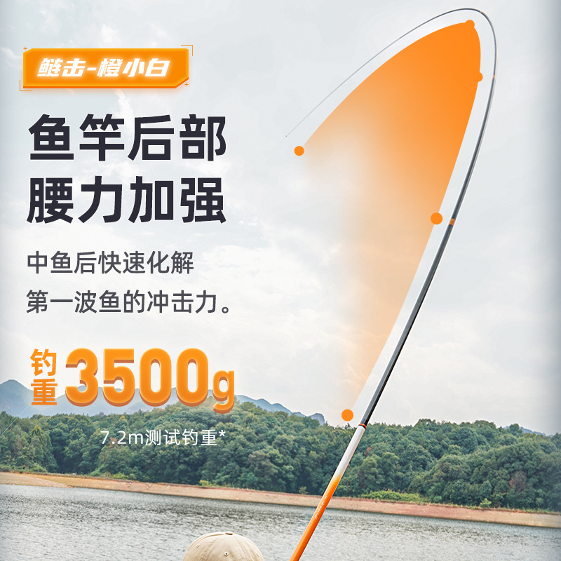 佳钓尼伏魔鲢击橙小白鲢鳙专用鱼竿手杆超硬轻量大物竿台钓竿手竿