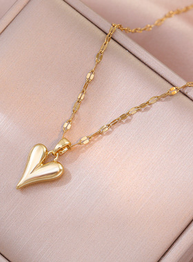 项链女 日韩风小众设计爱心形ins甜美简约时尚桃心吊坠气质颈链