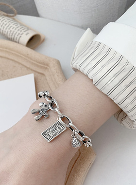 2023新款纯银复古马上有钱手链女ins小众设计小马钱币手串手饰