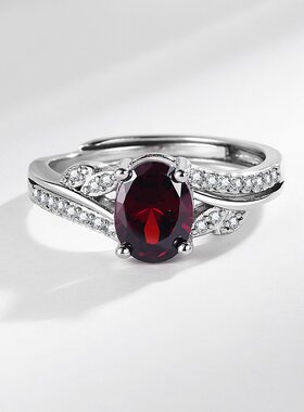 日韩简约几何形锆石开口轻奢时尚小清新食指戒叠戴指环创意戒指女