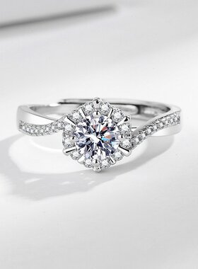 tiktok抖音小红书网红直播爆款仿莫桑石戒指女婚戒钻戒指环