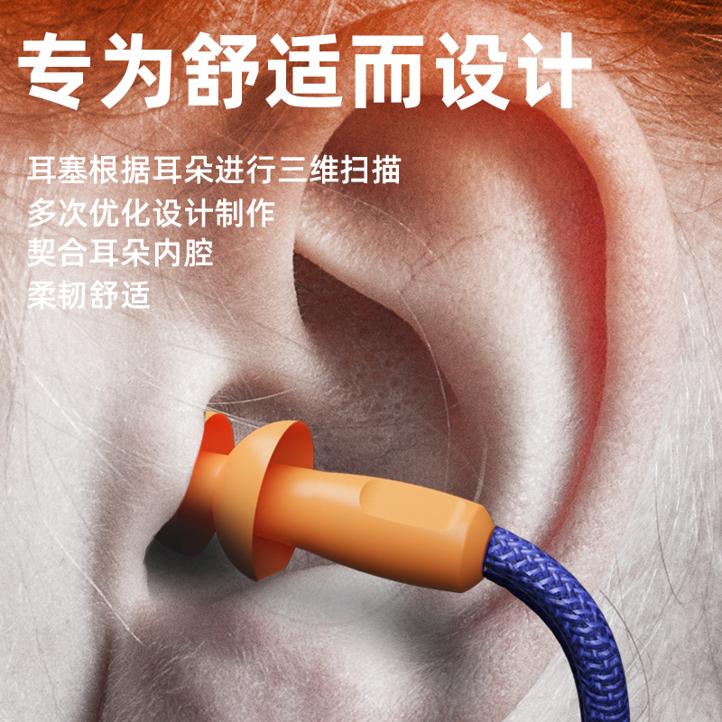 工业耳塞防噪音睡眠超级隔音降噪工厂车间机械带线防噪声硅胶降噪 - 图0