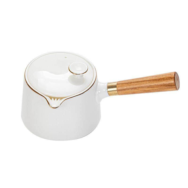 板脂玉鎏金木柄边柄壶家用手工白瓷茶壶简易陶瓷功夫茶具木柄茶壶,淘宝优惠券,粉丝福利购,淘宝优惠卷