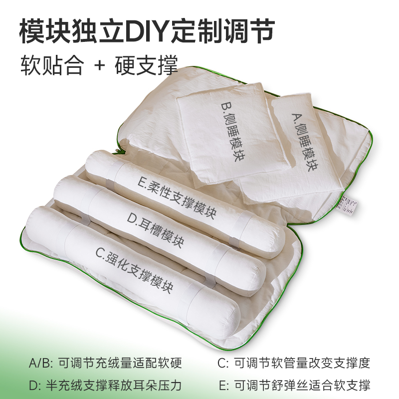 麻大师PE软管分区可拆水洗枕头助睡眠护颈椎牵引托颈睡觉专用修复 - 图0